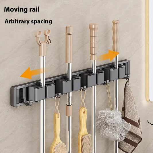 Wall-Mounted Clip Hook Punch-Free Mop Clip